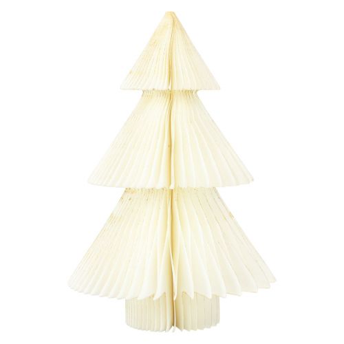 Floristik24 Sapin de Noël en Papier Sapin de Noël en Papier Blanc Or H30cm