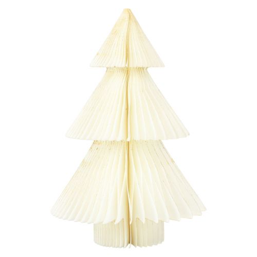 Article Sapin de Noël en Papier Sapin de Noël en Papier Blanc Or H30cm