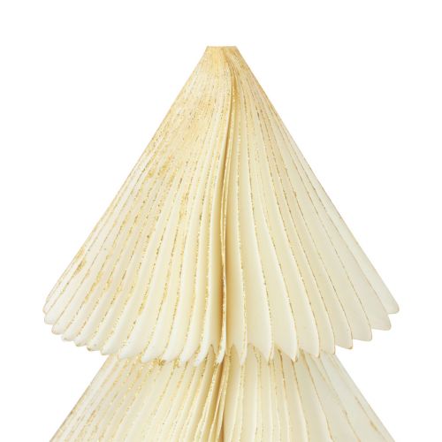 Floristik24 Sapin de Noël en Papier Sapin de Noël en Papier Blanc Or H30cm