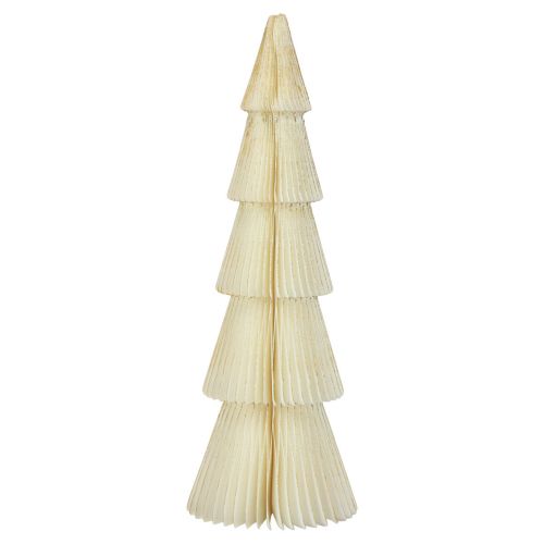 Sapin de Noël en papier Sapin de Noël en papier blanc, doré H60cm