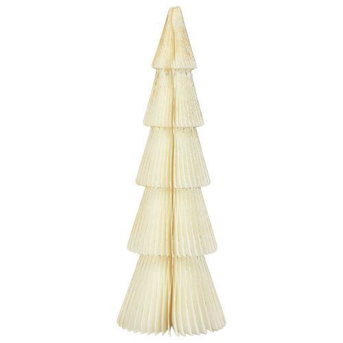 Floristik24 Sapin de Noël en Papier Petit Or Blanc H30cm