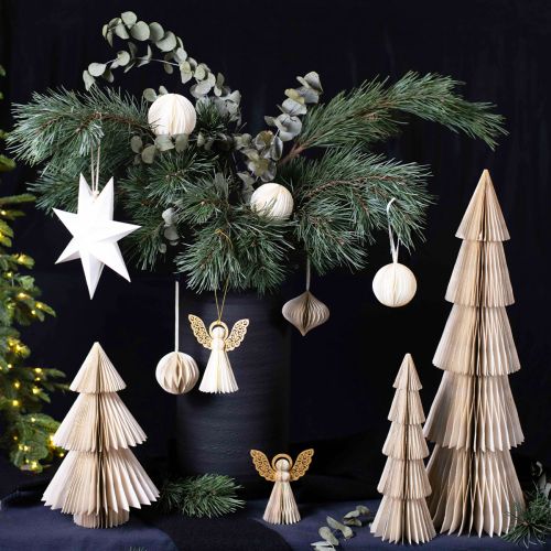 Article Ange en papier décoration ange de Noël papier blanc H12cm 4 pcs