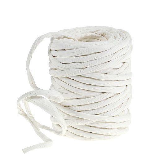 Floristik24 Cordon en papier renforcé 6 mm 23 m blanc