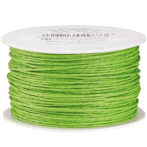 Floristik24 Cordon papier enroulé Ø2mm 100m vert pomme