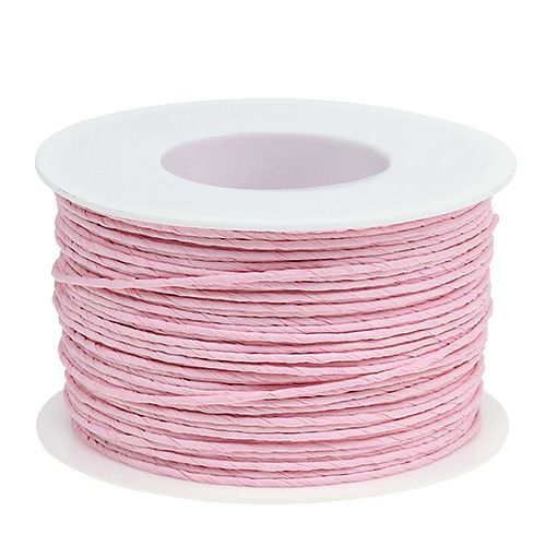 Floristik24 Cordon papier fil enroulé Ø2mm 100m rose