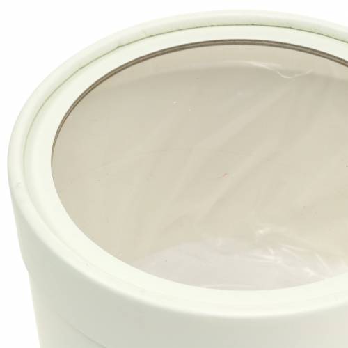 Floristik24 Jardinière ronde en carton crème Ø12,5/16cm lot de 2