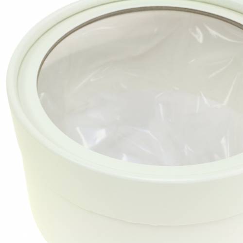 Floristik24 Boîte à fleurs ronde en carton crème Ø15,5/19cm lot de 2