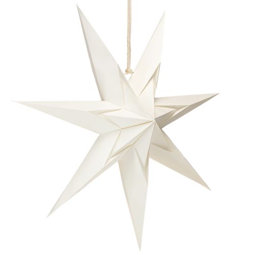 Étoiles en papier style scandinave, étoile de Noël crème et blanc, 45 cm, lot de 3
