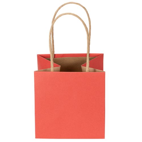 Sac cadeau en papier avec motif nœud, 12 cm, rouge et or, lot de 8 | Floristik24.fr