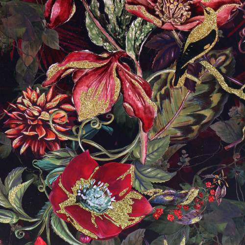 Floristik24 Sac cadeau fleurs or 18cm x 8cm H24cm