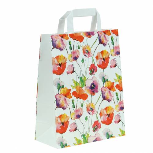 Floristik24 Sac en papier coquelicot 22cm x 10cm x 28cm 25pcs