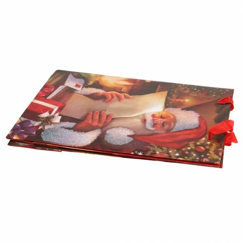 Floristik24 Sacs cadeaux motif de Noël Père Noël rouge 20cm × 30cm × 8cm lot de 2 pièces