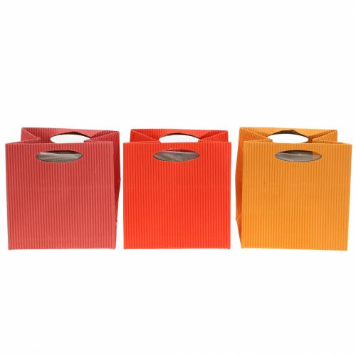 Floristik24 Sac papier pot de fleur pot de fleurs mix orange 10,5cm 12p