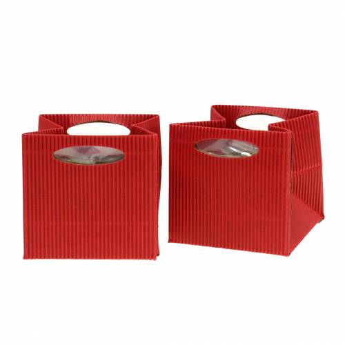 Pot de fleurs en sac en papier rouge 12cm 12 pcs