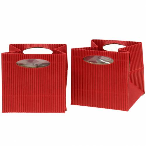 Floristik24 Sac en papier jardinière pot de fleur rouge 14cm 9pcs