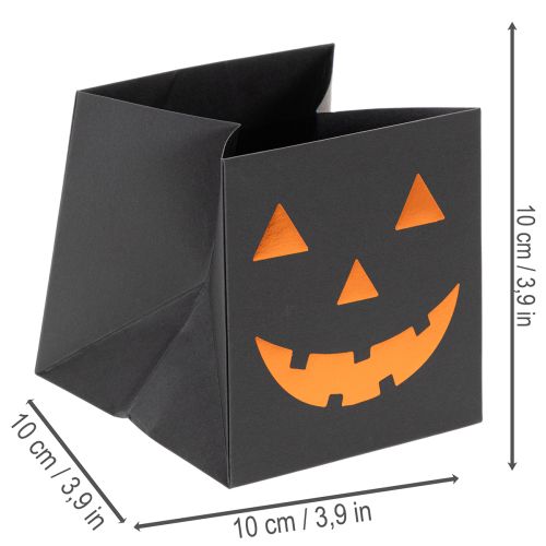 Pochettes en papier Halloween motif citrouille 10,5 cm noir et orange lot de 6 | Floristik24.fr