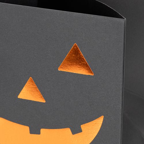 Pochettes en papier Halloween motif citrouille 10,5 cm noir et orange lot de 6 | Floristik24.fr