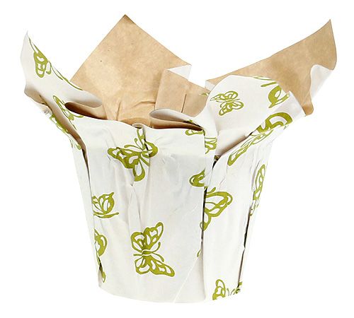 Floristik24 Pot en papier Ø12cm H9cm avec motif 8pcs