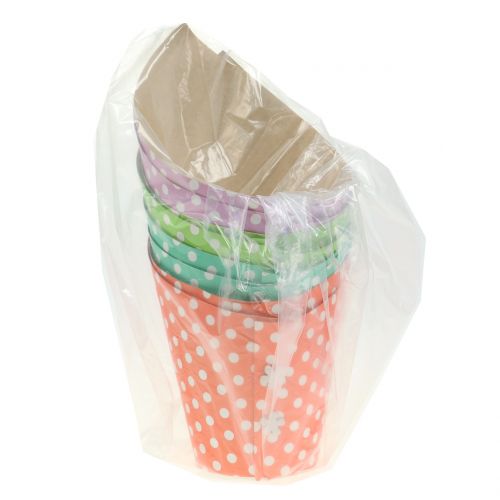 Floristik24 Pot en papier cache-pot multicolore avec pois Ø 12 cm 8 p.