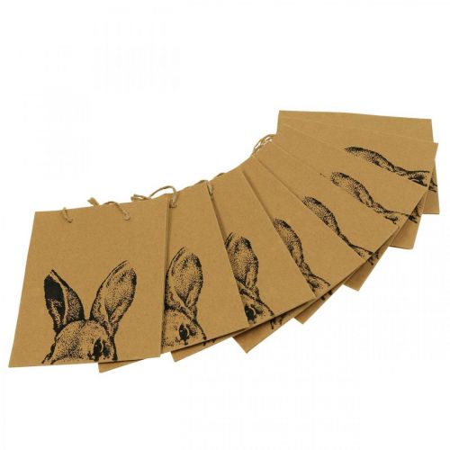 Article Sac cadeau Pâques sac en papier lapin marron 12×6×15cm 8 pcs