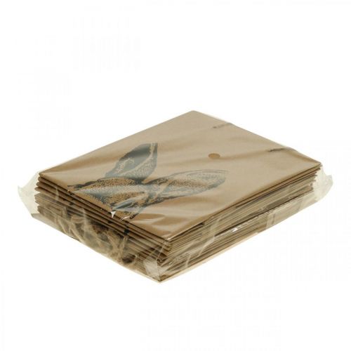 Article Sac cadeau Pâques sac en papier lapin marron 12×6×15cm 8 pcs