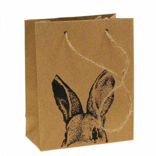 Floristik24 Sac cadeau Pâques sac en papier lapin marron 16×6.5×20cm 6pcs