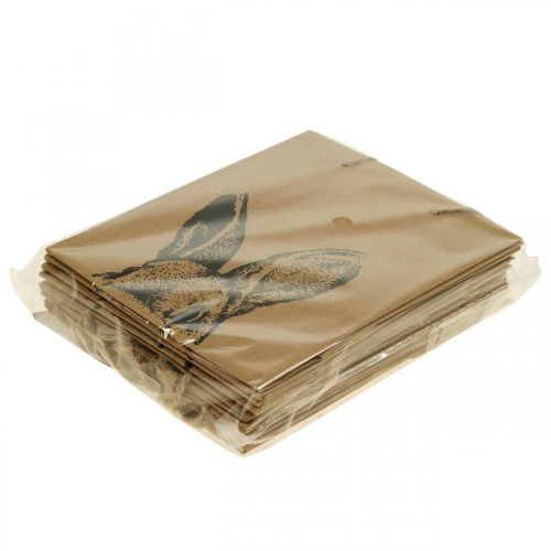 Article Sac cadeau Pâques sac en papier lapin marron 16×6.5×20cm 6pcs