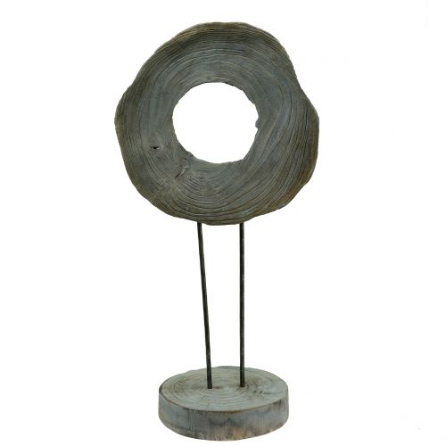 Floristik24 Sculpture décorative en bois de paulownia lavé gris H60cm