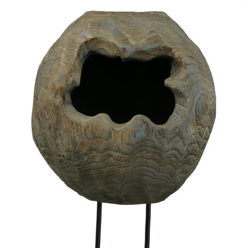 Article Déco sculpture boule en bois de paulownia H68cm