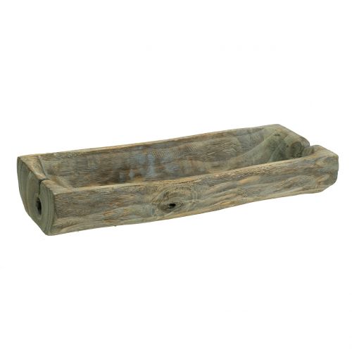 Floristik24 Bol décoratif en bois de paulownia 37cm x 14cm H7cm