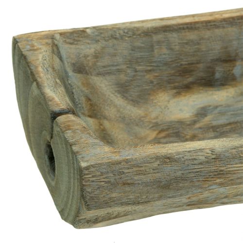 Floristik24 Bol décoratif en bois de paulownia 37cm x 14cm H7cm