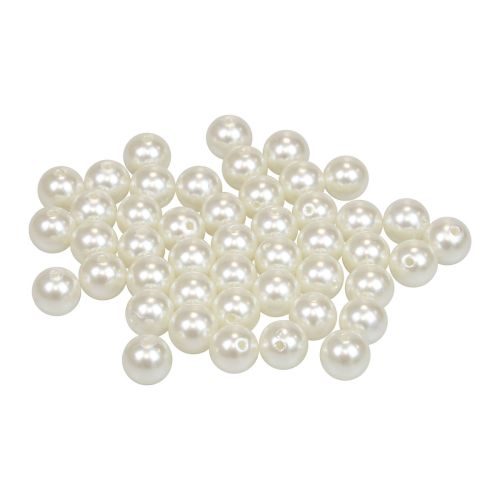 Perles à enfiler perles artisanales blanc crème 12mm 300g