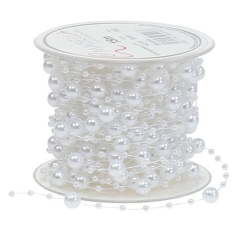 Perle cordon blanc 6mm 15m