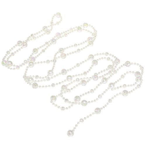 Article Collier de perles ruban de perles guirlande de perles blanc clair 270cm