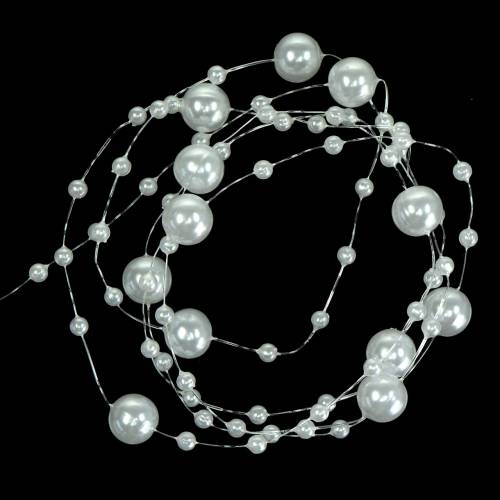 Article Collier Perle Blanche Ø3 - 8mm L3m