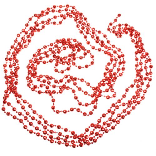 Article Guirlande de perles décoration sapin rouge 7m