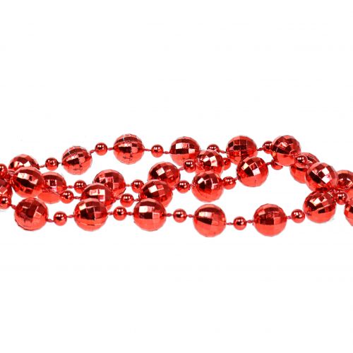 Article Guirlande de perles décoration sapin rouge 7m