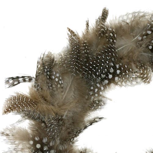 Floristik24 Couronne de plumes de pintade Ø16cm