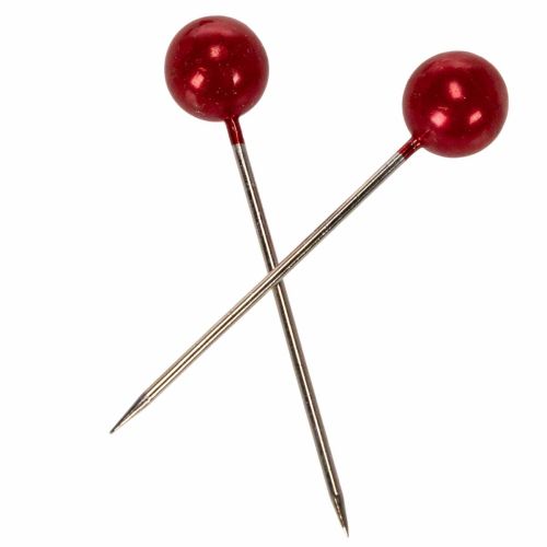 Article Épingles Décoratives Perles Rouges Ø15mm 75mm - Lot de 10