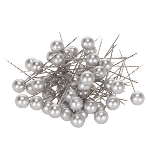Épingles à tête perlée argentée Ø10 mm - 60 mm (Lot de 50) acheter | Floristik24.fr