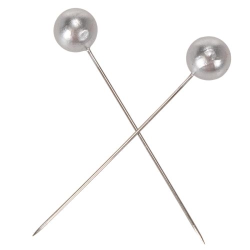 Épingles à tête perlée argentée Ø10 mm - 60 mm (Lot de 50) | Floristik24.fr