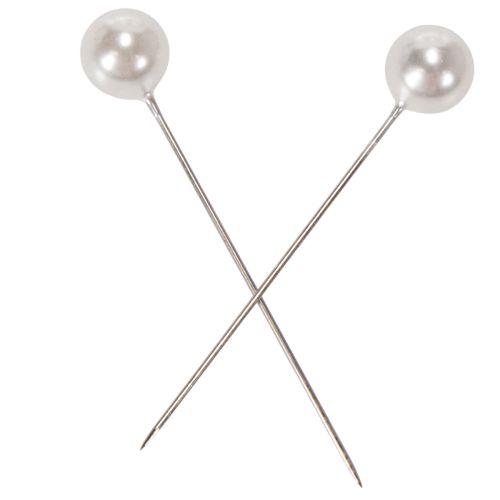 Épingles à tête perlée blanches Ø10 mm x 60 mm – Lot de 50 | Floristik24.fr