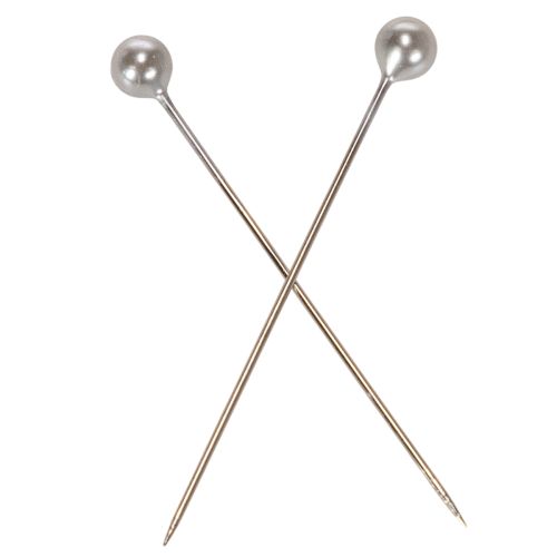 Épingles à tête perlée argentée Ø4mm 40mm 150 pièces pour décoration florale | Floristik24.fr