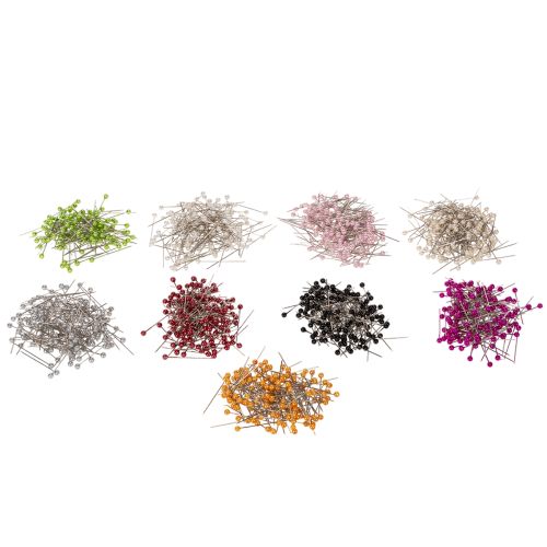 Aiguilles à tête perlée Ø4 mm 40 mm couleurs assorties pour décoration et bricolage acheter | Floristik24.fr