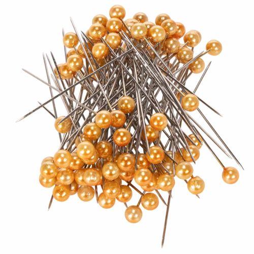Épingles décoratives à tête perlée Ø6 mm - 65 mm - Orange - Lot de 100 acheter | Floristik24.fr