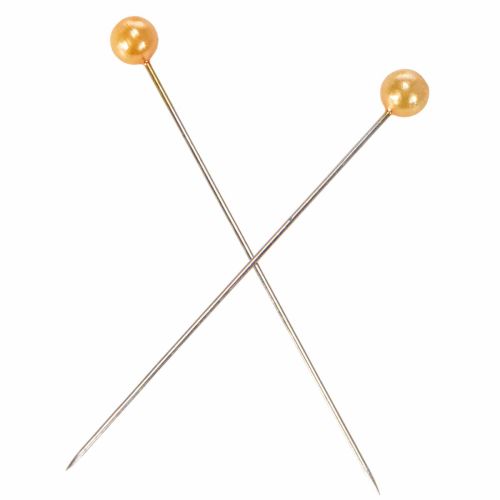 Épingles décoratives à tête perlée Ø6 mm - 65 mm - Orange - Lot de 100 | Floristik24.fr