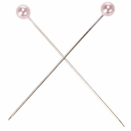 Épingles à tête perlée Ø6 mm 65 mm rose (boîte de 100) | Floristik24.fr