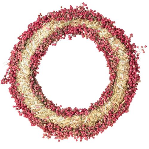 Article Couronne de poivrons, couronne de baies de poivrons roses, couronne séchée Ø30cm