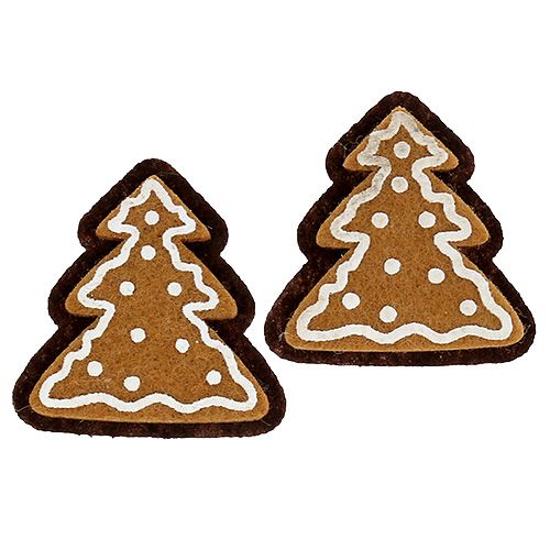 Floristik24 Autocollants feutre sapin en pain d'épice 4,5cm 12pcs