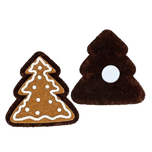 Floristik24 Autocollants feutre sapin en pain d'épice 4,5cm 12pcs